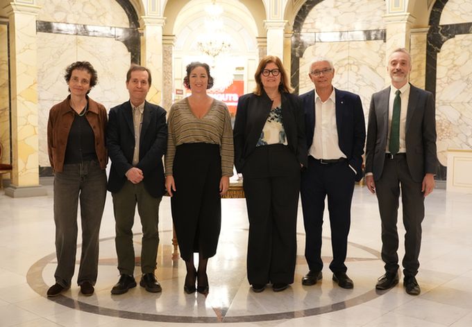De izquierda a derecha Olympia Bover, Francesc Trillas, Alicia Romero, Elena Mazanera, Alex Costa y José Mª Casado